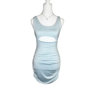 Pale Blue Bodycon Dress with Cutout, Size Small